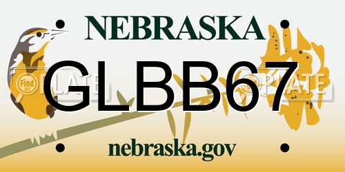 GLBB67 Nebraska License Plate