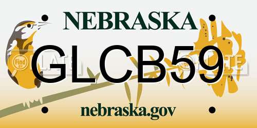 GLCB59 Nebraska License Plate
