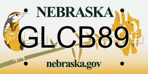 GLCB89 Nebraska License Plate