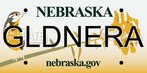 GLDNERA Nebraska License Plate