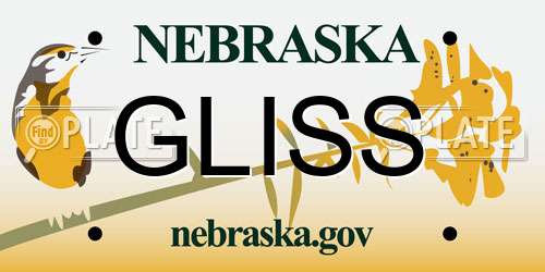 GLISS Nebraska License Plate