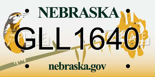 GLL1640 Nebraska License Plate