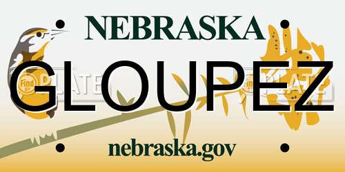 GLOUPEZ Nebraska License Plate