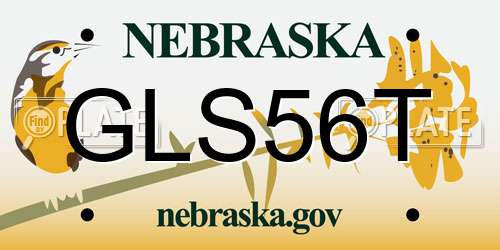 GLS56T Nebraska License Plate