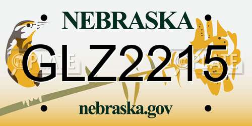 GLZ2215 Nebraska License Plate