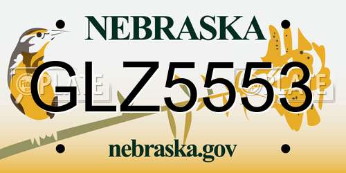 GLZ5553 Nebraska License Plate