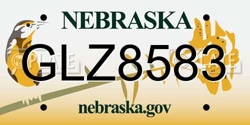 GLZ8583 Nebraska License Plate