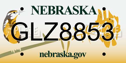 GLZ8853 Nebraska License Plate