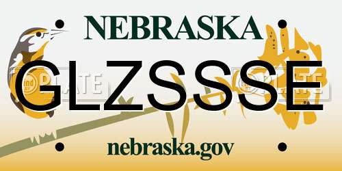 GLZSSSE Nebraska License Plate