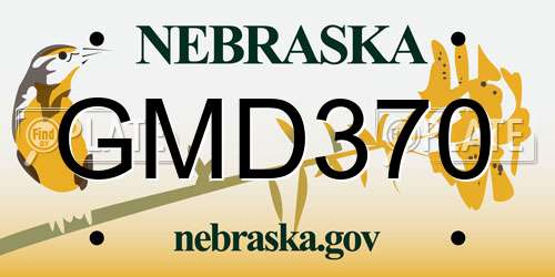 GMD370 Nebraska License Plate