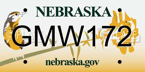 GMW172 Nebraska License Plate