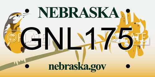 GNL175 Nebraska License Plate
