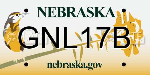 GNL17B Nebraska License Plate