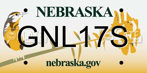 GNL17S Nebraska License Plate
