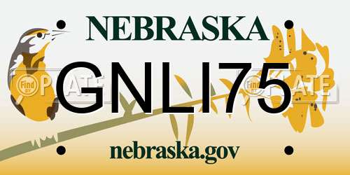 GNLI75 Nebraska License Plate