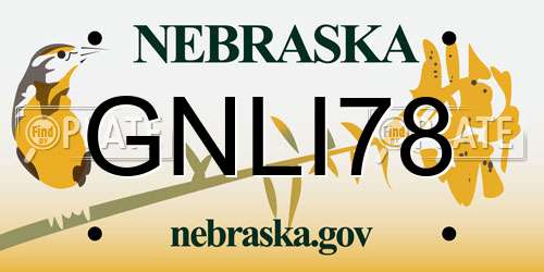 GNLI78 Nebraska License Plate