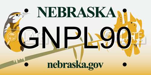 GNPL90 Nebraska License Plate