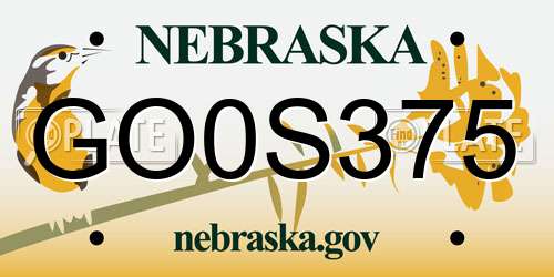 GO0S375 Nebraska License Plate