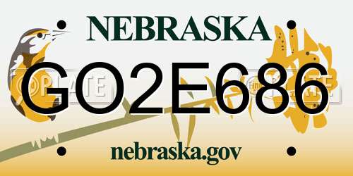 GO2E686 Nebraska License Plate