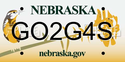 GO2G4S Nebraska License Plate