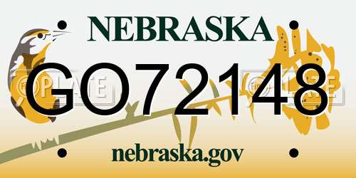 GO72148 Nebraska License Plate