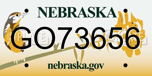 GO73656 Nebraska License Plate