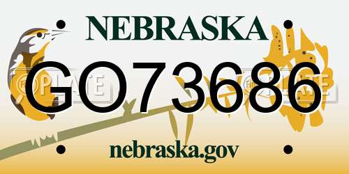 GO73686 Nebraska License Plate