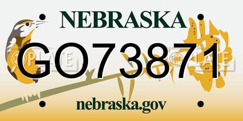 GO73871 Nebraska License Plate