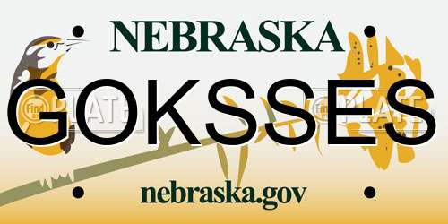 GOKSSES Nebraska License Plate