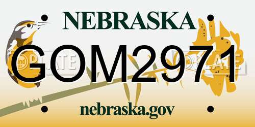 GOM2971 Nebraska License Plate