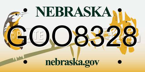 GOO8328 Nebraska License Plate