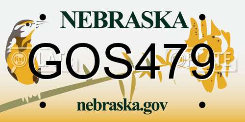 GOS479 Nebraska License Plate