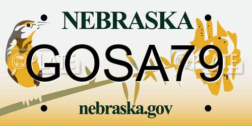 GOSA79 Nebraska License Plate