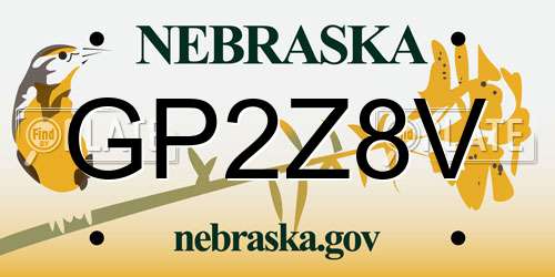 GP2Z8V Nebraska License Plate