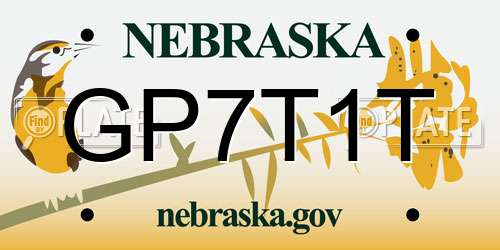 GP7T1T Nebraska License Plate