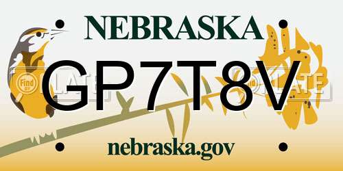 GP7T8V Nebraska License Plate