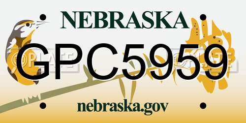GPC5959 Nebraska License Plate