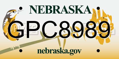 GPC8989 Nebraska License Plate