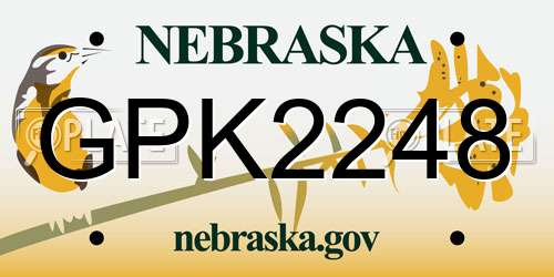 GPK2248 Nebraska License Plate