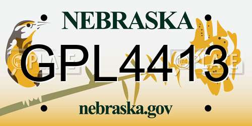 GPL4413 Nebraska License Plate