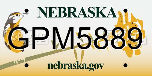GPM5889 Nebraska License Plate