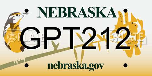 GPT212 Nebraska License Plate