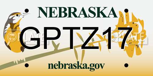 GPTZ17 Nebraska License Plate