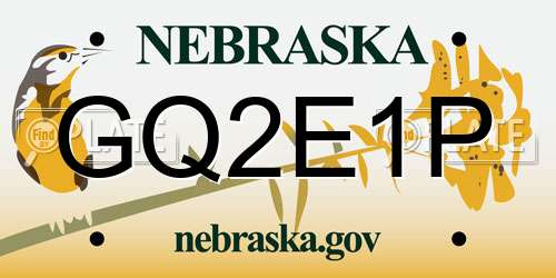 GQ2E1P Nebraska License Plate