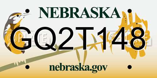 GQ2T148 Nebraska License Plate
