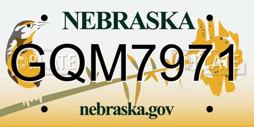 GQM7971 Nebraska License Plate