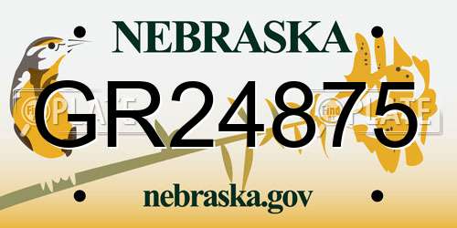 GR24875 Nebraska License Plate