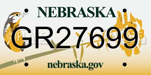 GR27699 Nebraska License Plate