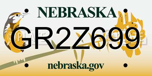 GR2Z699 Nebraska License Plate