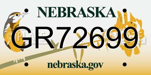 GR72699 Nebraska License Plate